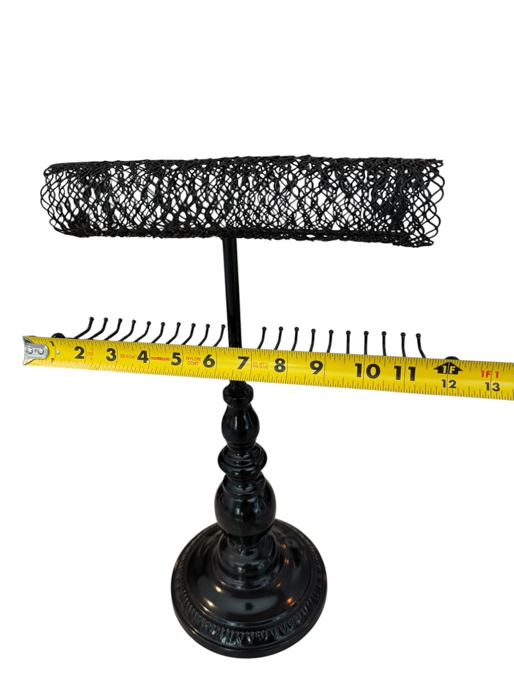Two Tiered Vintage Style Black Metal Jewelry Stand with Multi-Arm Hooks - Picture 8 of 8